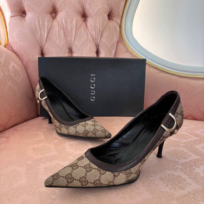 Gucci court shoes kitten heels