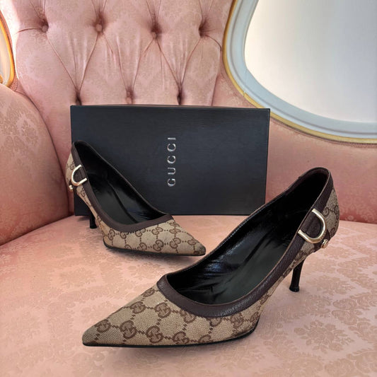 Gucci court shoes kitten heels