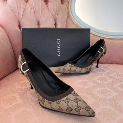 Gucci court shoes kitten heels