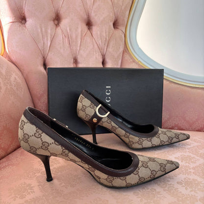 Gucci court shoes kitten heels