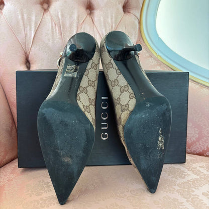 Gucci court shoes kitten heels