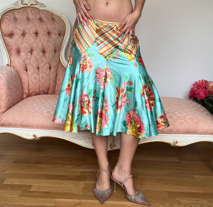 Kenzo skirt midi satin floral