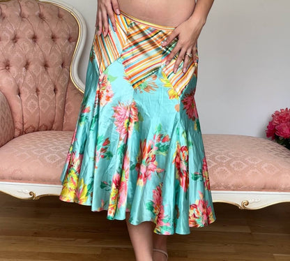 Kenzo skirt midi satin floral