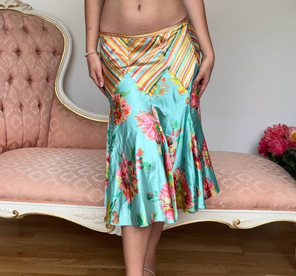 Kenzo skirt midi satin floral