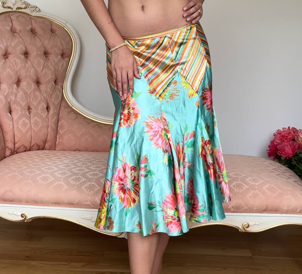 Kenzo skirt midi satin floral