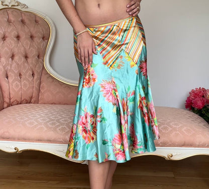 Kenzo skirt midi satin floral