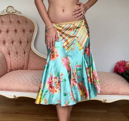 Kenzo skirt midi satin floral