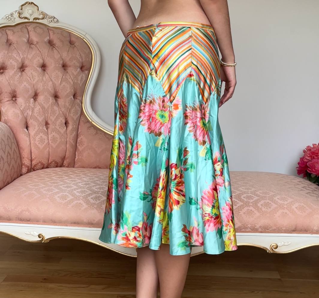 Kenzo skirt midi satin floral