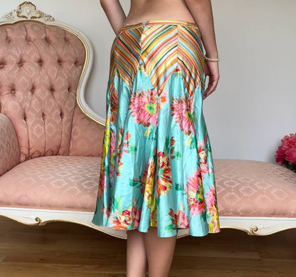 Kenzo skirt midi satin floral