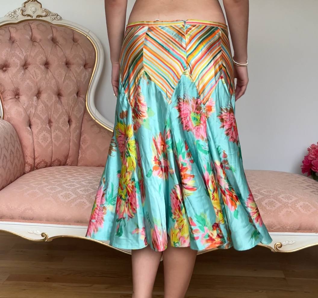 Kenzo skirt midi satin floral