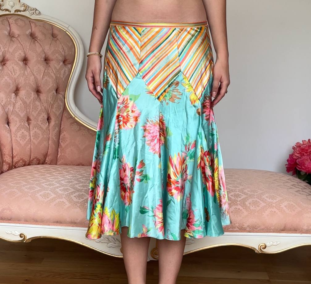 Kenzo skirt midi satin floral