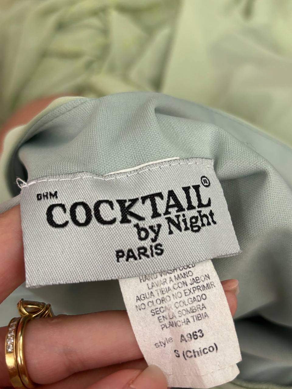 French mint dress embellished