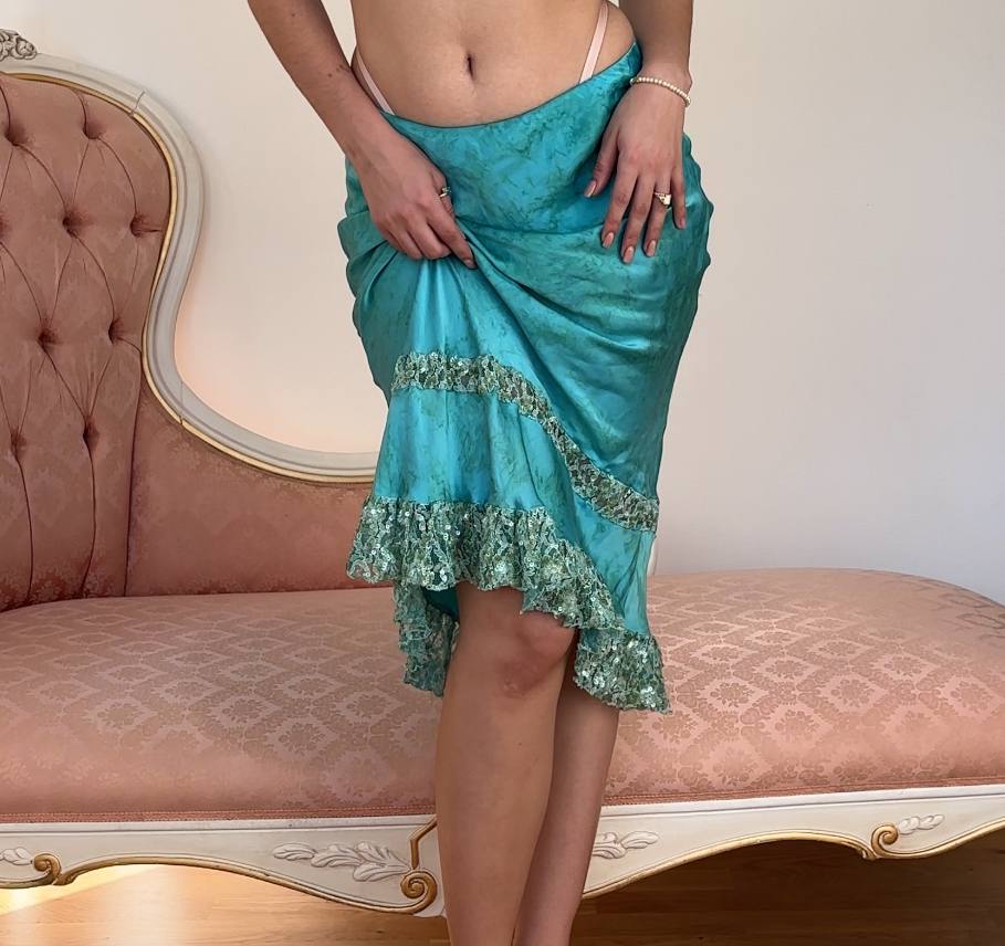 Vintage skirt midi debazzled sequined