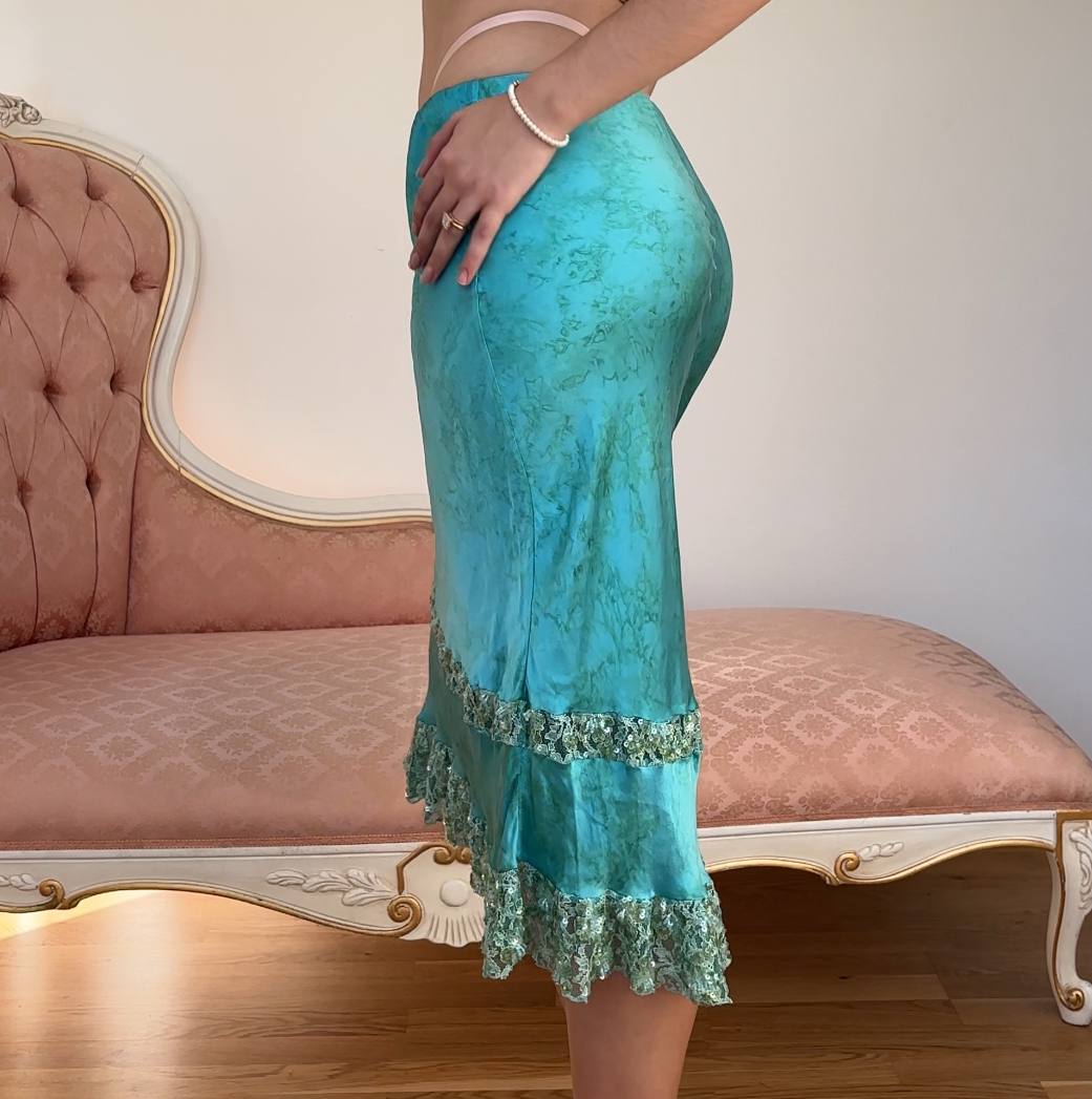 Vintage skirt midi debazzled sequined