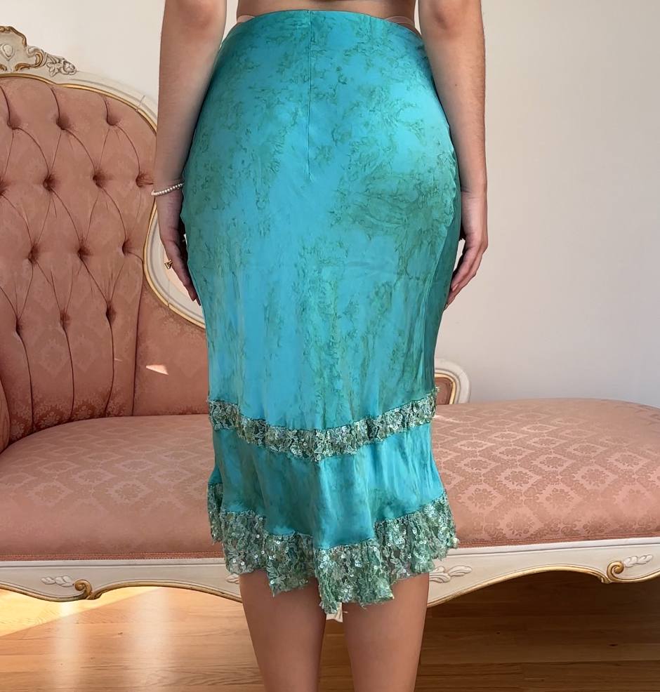 Vintage skirt midi debazzled sequined