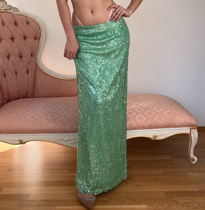 Vintage skirt maxi debazzled