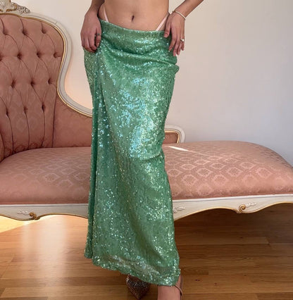 Vintage skirt maxi debazzled