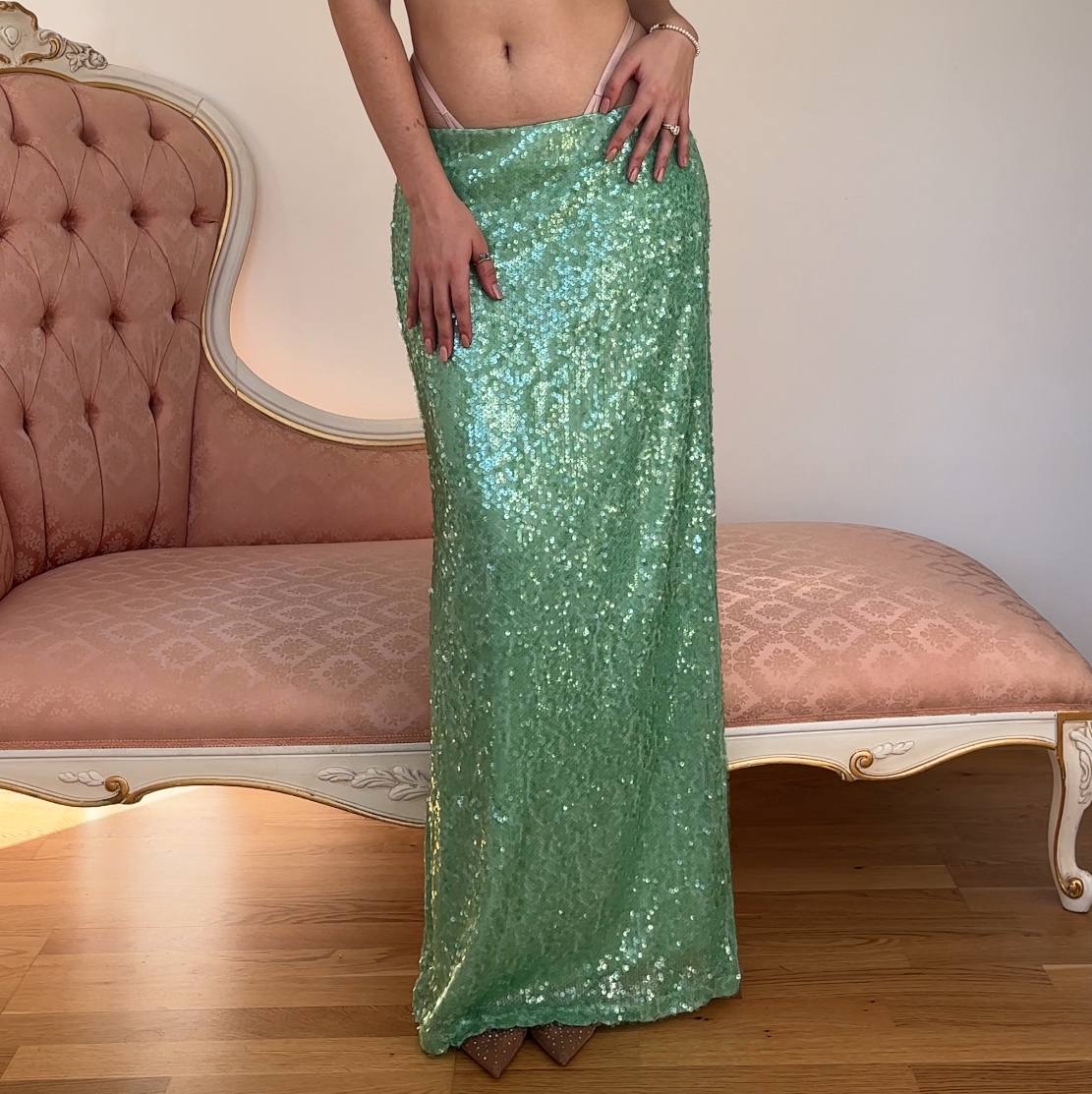 Vintage skirt maxi debazzled