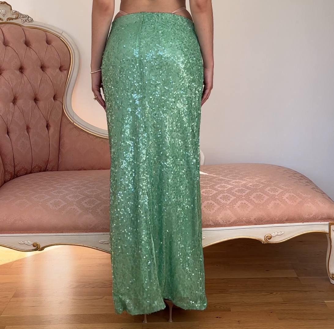 Vintage skirt maxi debazzled