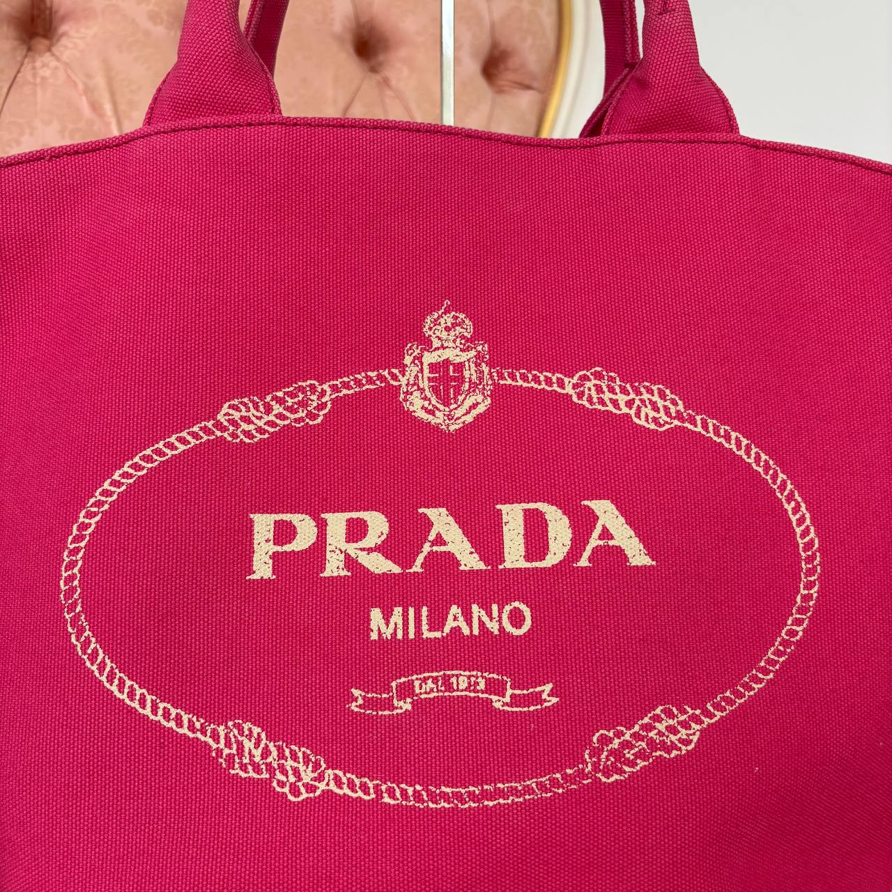 Prada tote bag canapa logo