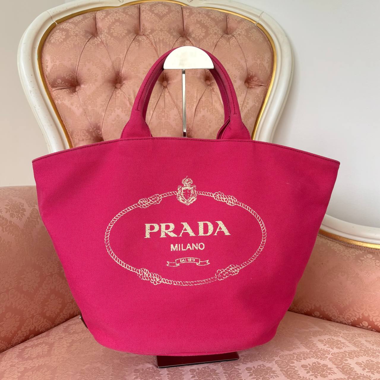 Prada tote bag canapa logo