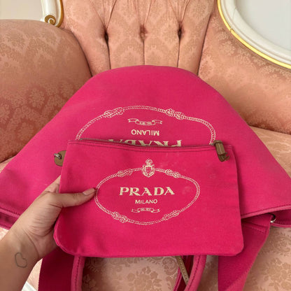 Prada tote bag canapa logo