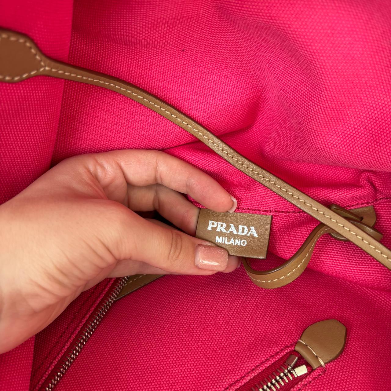 Prada tote bag canapa logo