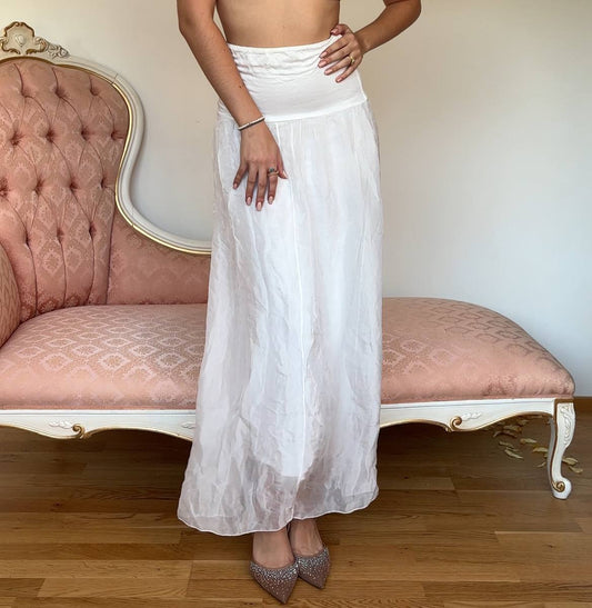 Italian white silk skirt