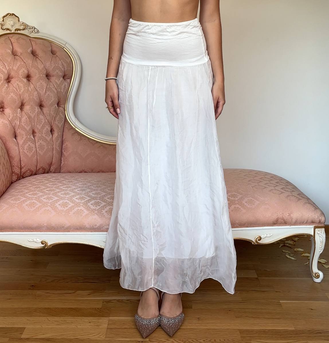 Italian white silk skirt