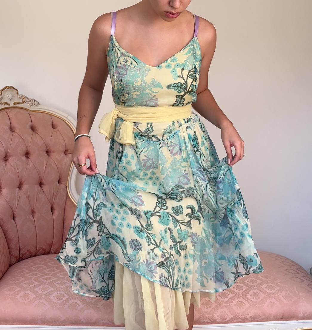 Italian dress mesh silk