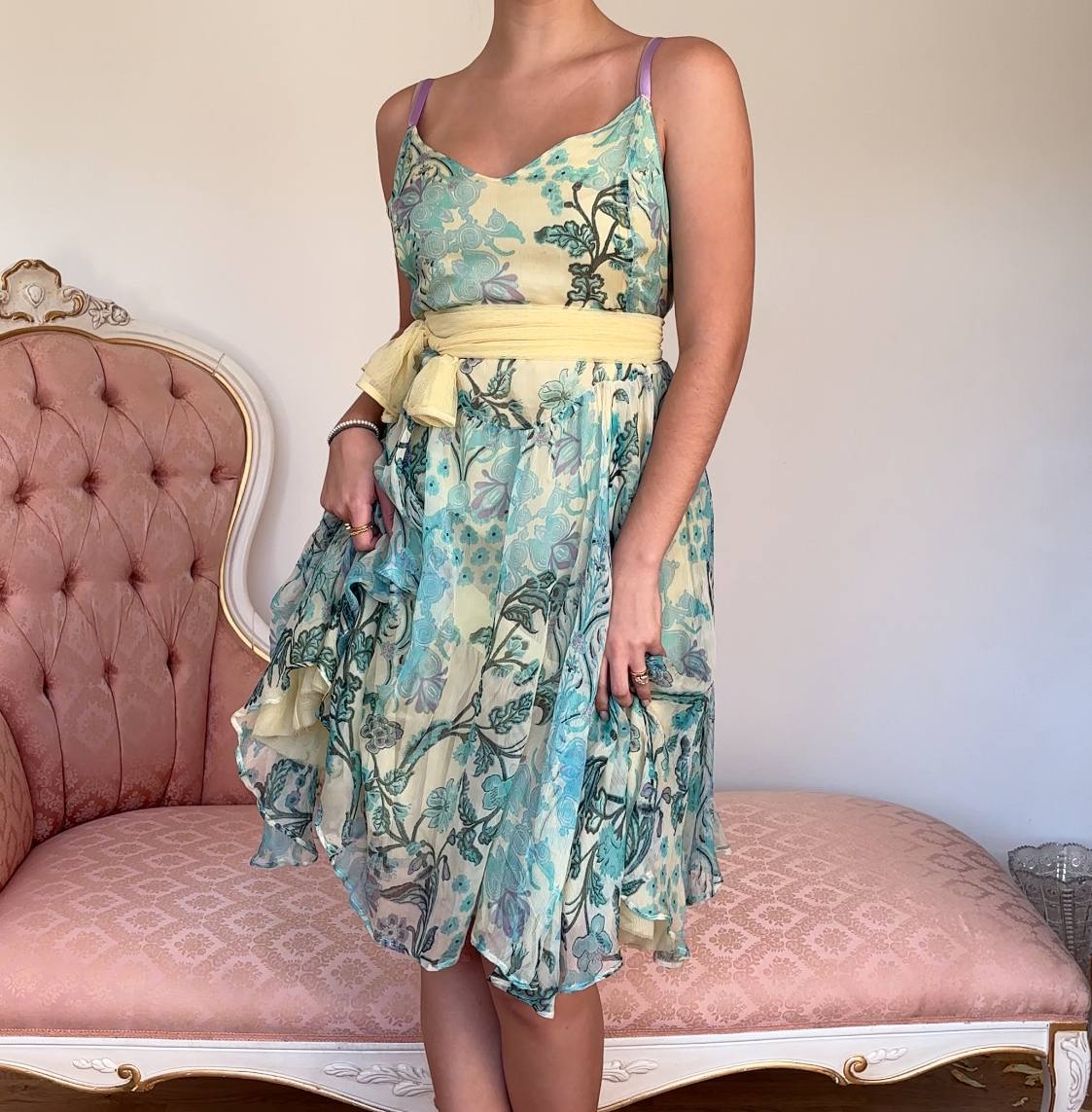 Italian dress mesh silk