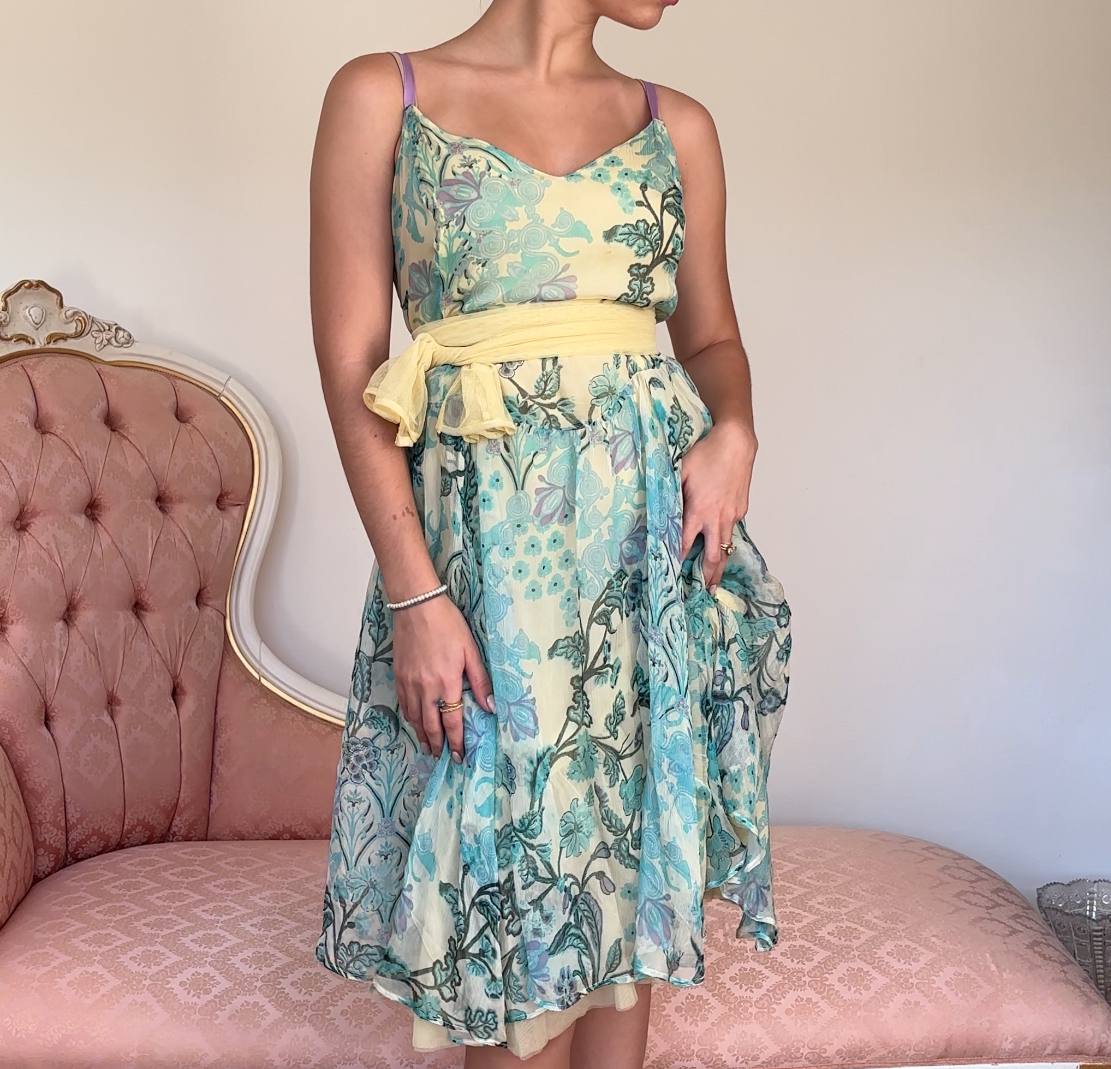 Italian dress mesh silk