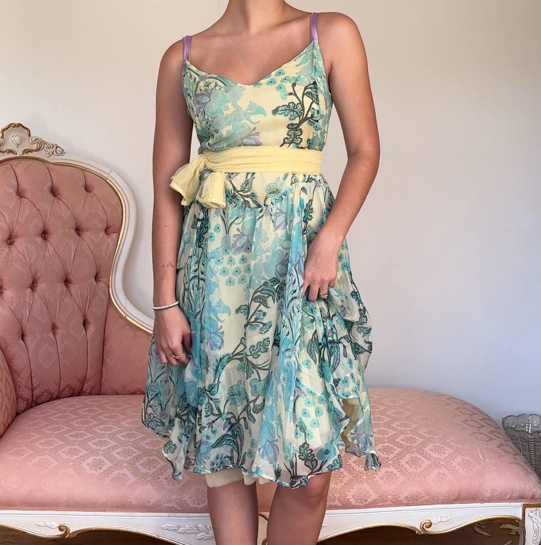 Italian dress mesh silk