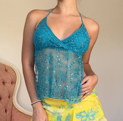 Italian cami top embellished