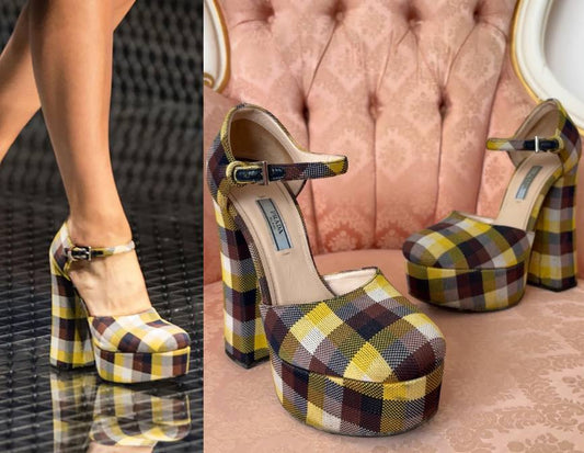 Prada checkered SS2017 pumps