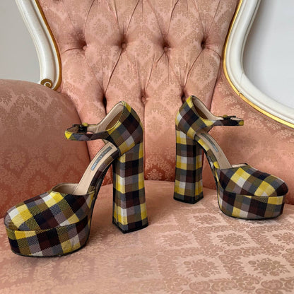 Prada checkered SS2017 pumps