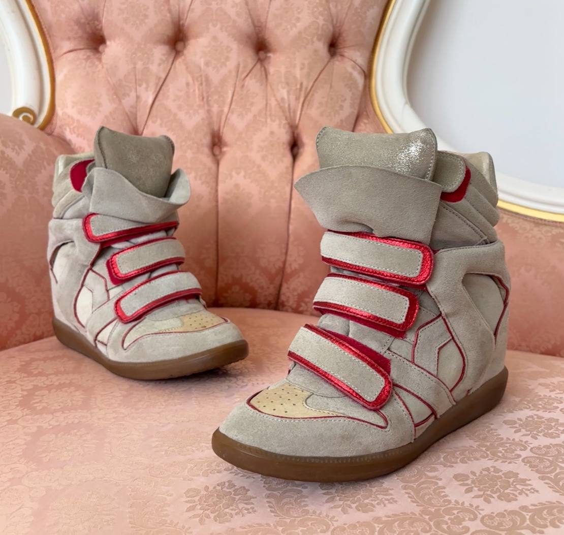 Isabel Marant grey red suede bekett