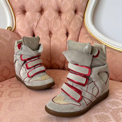 Isabel Marant grey red suede bekett