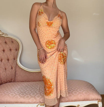 Italian designer dress orange