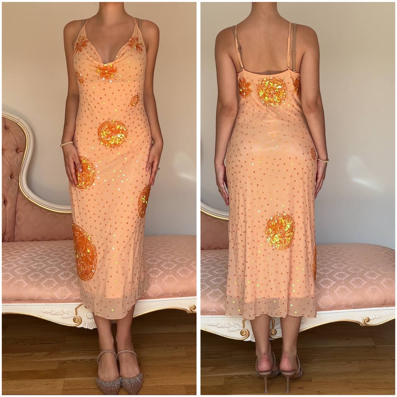 Italian designer dress orange