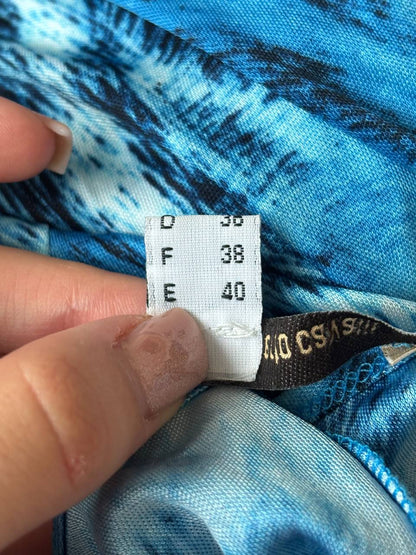 Roberto Cavalli blue animal print zebra dress