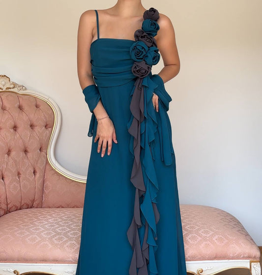 Fairy navy blue grey dress