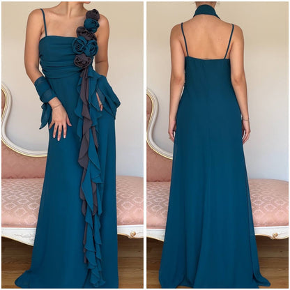 Fairy navy blue grey dress