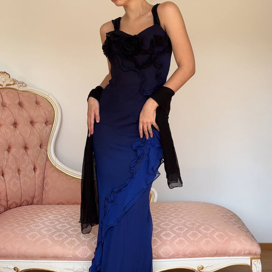 Fairy navy blue black dress