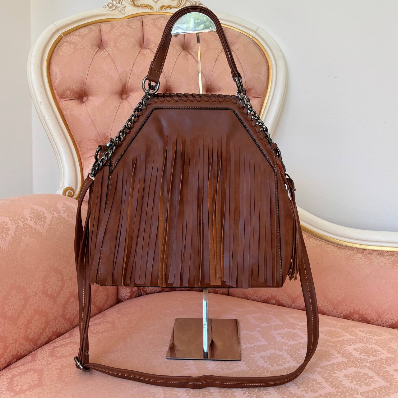 Italian shoulder bag fringe