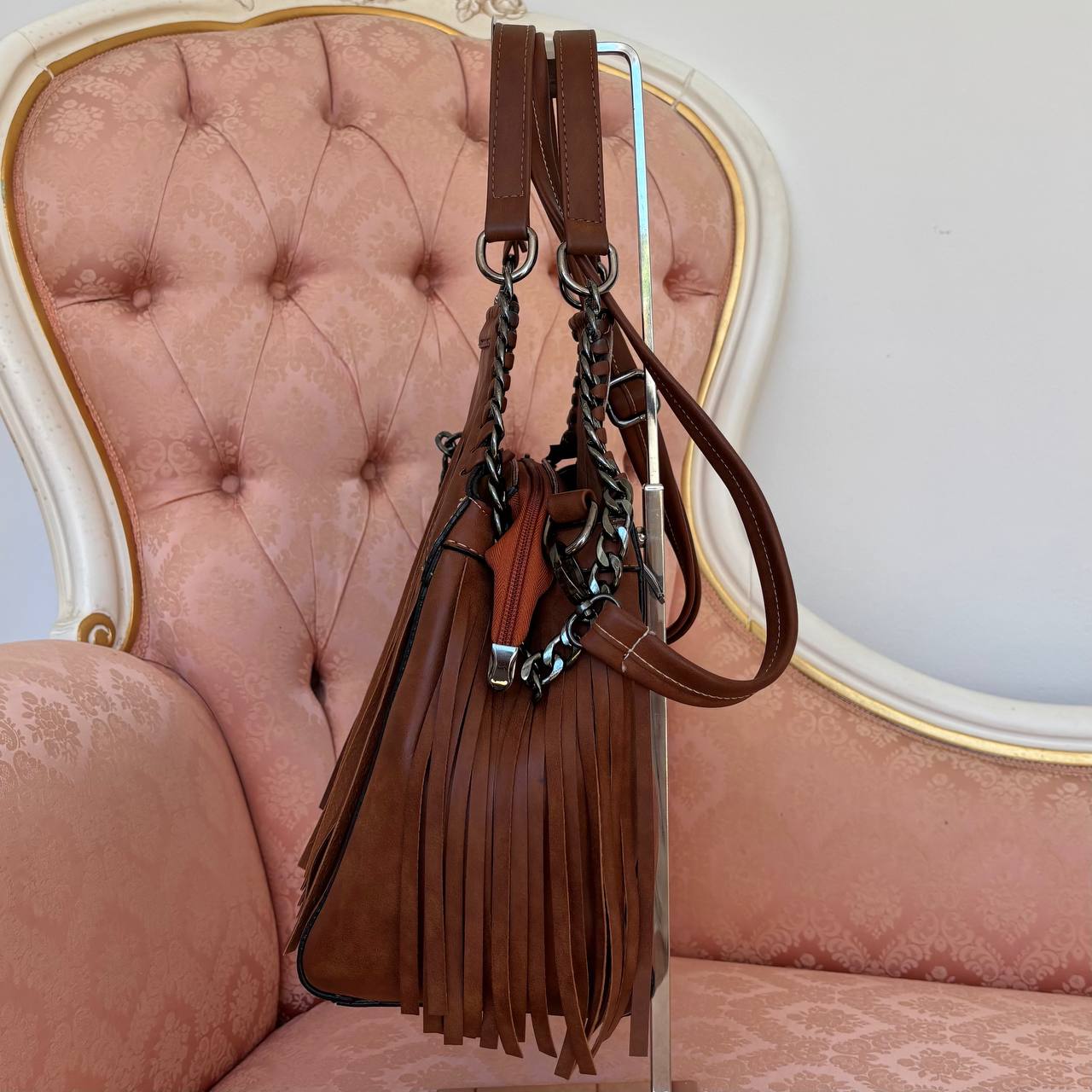 Italian shoulder bag fringe