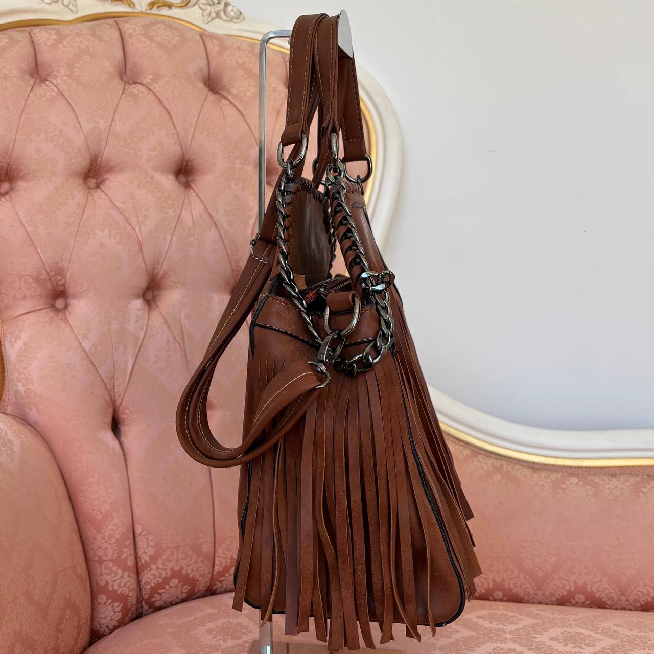 Italian shoulder bag fringe
