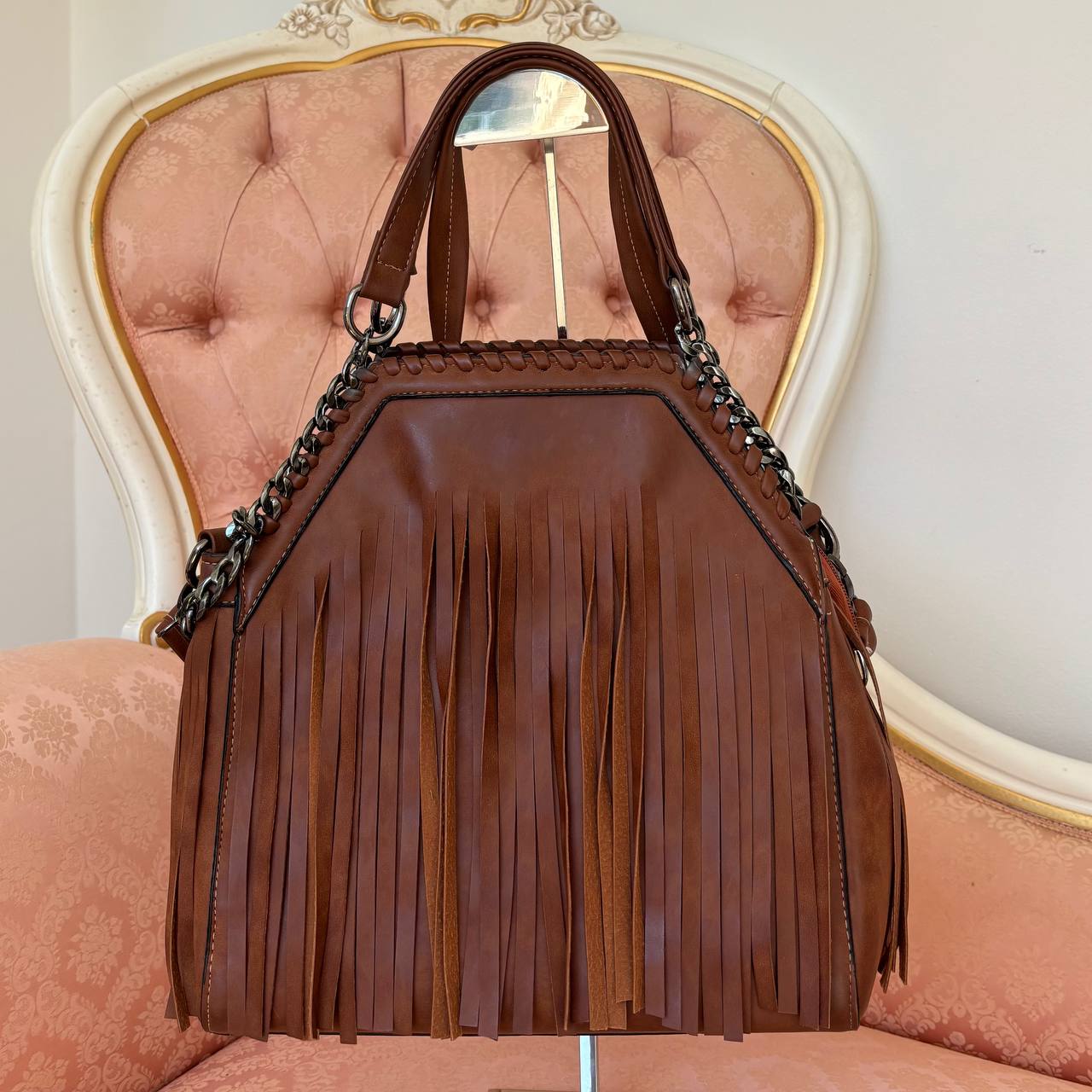 Italian shoulder bag fringe