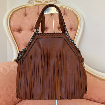 Italian shoulder bag fringe