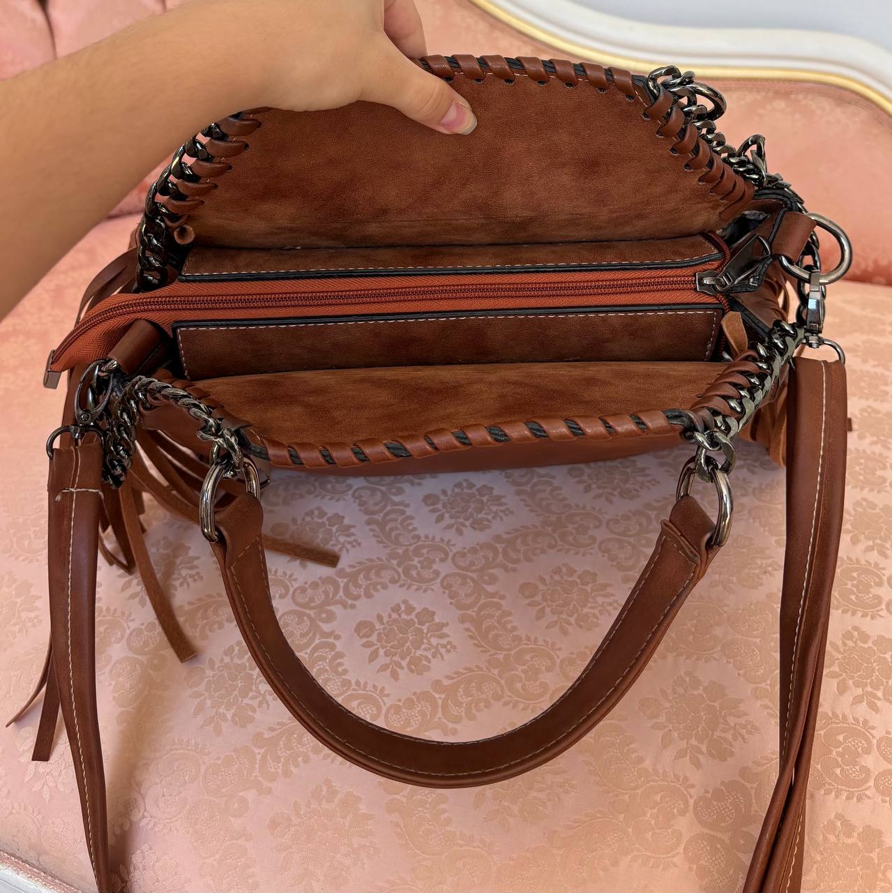 Italian shoulder bag fringe